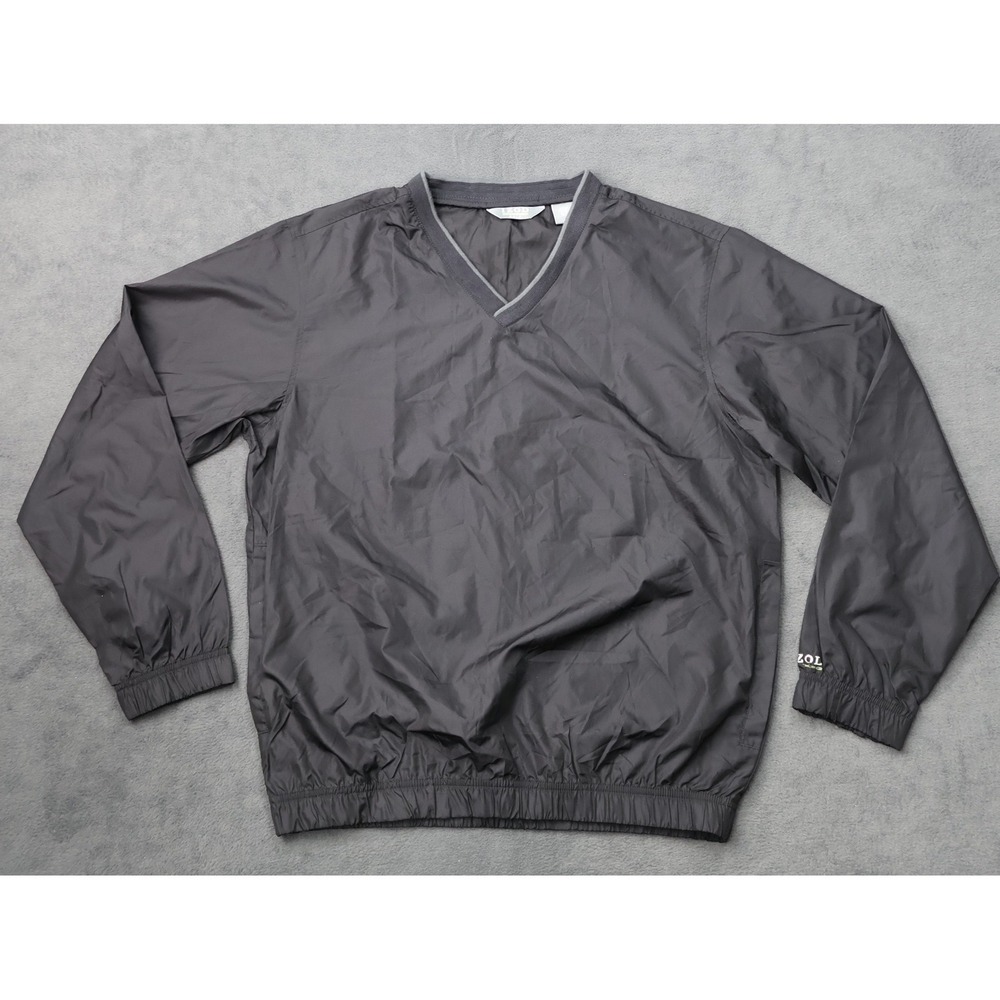 IZOD Golf X-Treme Function Windbreaker Pullover Mens Small Gray V-Neck Jacket - Picture 1 of 12